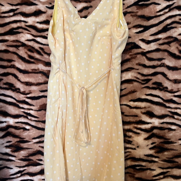 Princess Polly Yellow Polka Dot V-Neck Slip Dress - Picture 2 of 3